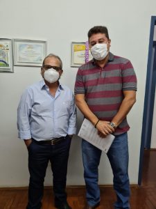 Presidente do Sincomercio Pontal do Paranapanema/Alta Paulista recebeu na sexta feira, 14, João Roberto, gerente adjunto do SESC Thermas Prudente.